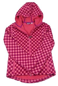 Růžovo-fialová vzorovaná softshellová bunda s kapucí zn. Pepperts