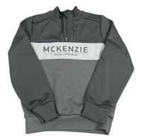 Šedo-bílá sportovní mikina s logem McKenzie