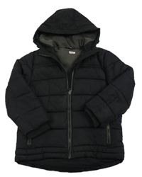 Černá šusťáková zimní prošívaná bunda s kapucí George