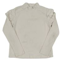 Bílé žebrované triko s volánky zn. shein