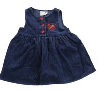 Tmavomodré manšestrové šaty se srdcem Ladybird