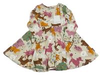 Nové - béžové šaty s pejsky Polarn O. Pyret