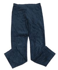 Tmavomodré žebrované sametové legíny 