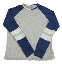 Šedo-modré pyžamové triko Next