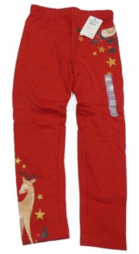 Nové - červené legíny s ptáčkem Pep&Co