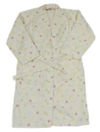 Bílý froté župan se srdíčky Alive
