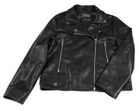 Černý crop koženkový křivák Zara