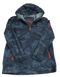 Tmavomodrá army šusťáková lehká bunda s kapucí Fat Face