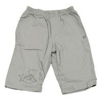 Šedé plátěné podšité kalhoty s klokánkem Mothercare