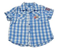 Modro-bílá kostkovaná košile s příšerkou Kiki&Koko