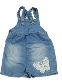 Modré laclové riflové kraťasy s motýlkem Topomini