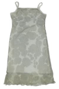 Bílo-šedé šifonové šaty 