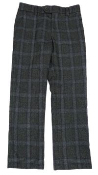 Tmavošedé kostkované chino úpletové kalhoty Next