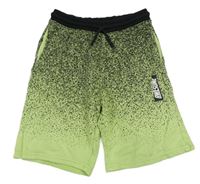 Zeleno-černé vzorované teplákové kraťasy s nápisem H&M