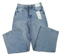 Nové - světlemodré wide leg rifle s kamínky Denim Co.