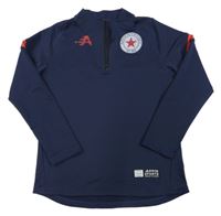 Tmavomodrá sportovní funkční lehká mikina s potiskem 