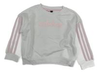 Bílá mikina s logem Adidas