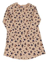 Světlerůžové leopardí teplákové šaty Lupilu