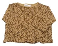 Béžovo-hnědé triko s leopardím vzorem Zara