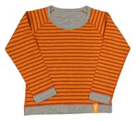 Oranžovo-šedá pruhovaná mikina Elkline