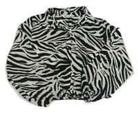 Černo-bílá pruhovaná crop halenka H&M