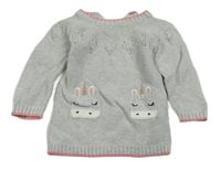 Světlešedé pletené šaty s jednorožci Primark