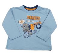 Světlemodré triko s opicí a nápisy Ergee