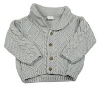 Světlešedý vzorovaný propínací svetr Next