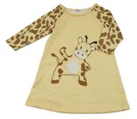 Žluto-hnědá noční košile s žirafou 