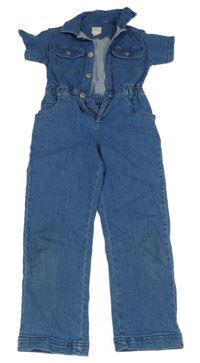 Modrý riflový kalhotový overal 