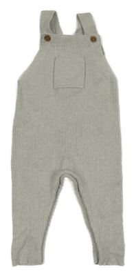 Světlešedé žebrované úpletové laclové tepláky M&S