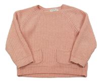 Světlerůžový svetr s kapsami F&F