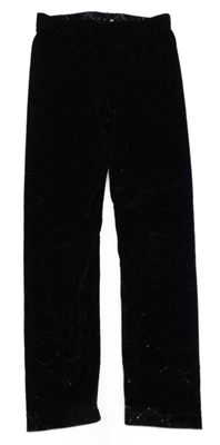 Černé sametové legíny se srdíčky Kiki&Koko