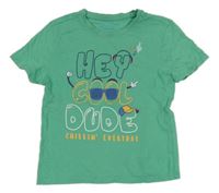 Zelené tričko s nápisy Primark