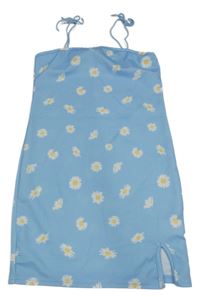 Světlemodré květované šaty Shein