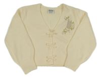 Vanilkový propínací vlněný crop svetr s výšivkou - Wicked Primark