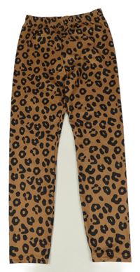 Hnědo-černé legíny s leopardím vzorem Shein