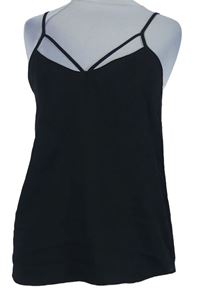 Dámský černý volný top se zkříženým výstřihem River Island
