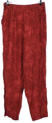 Dámské karmínové batikované volné kalhoty 