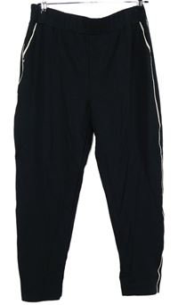 Dámské černé teplákové kalhoty s pruhy Papaya