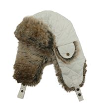 Dámská smetanová šusťáková beranice s kožíškem Atmosphere 