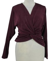 Dámská vínová halenka s řasením Gallery 