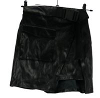 Dámská černá koženková sukně s páskem Shein 