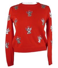 Dámský červený krátký svetr s andělíčky Topshop 