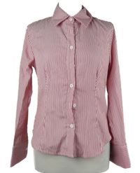 Dámská červeno-bílá proužkovaná halenka se šněrováním na zádech 