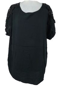 Dámská černá halenka s krajkou Laura Torelli 