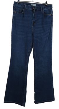 Dámské tmavomodré zvonové rifle Primark 