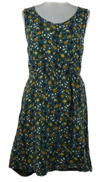 Dámské tmavozelené kytičkované šaty Esprit 