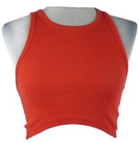 Dámský červený žebrovaný crop top Sinsay 