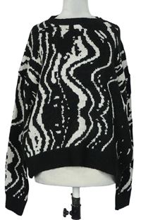 Dámský černo-bílý vzorovaný svetr Primark 